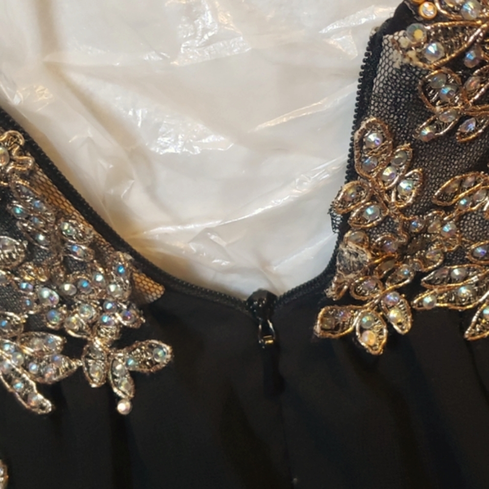 Cluster Sequin Embellished Bodice Flowy Chiffon Go - Picture 12 of 16